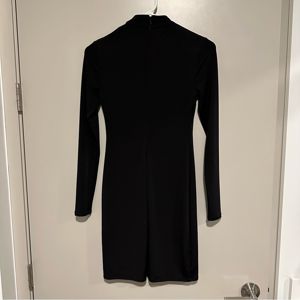 Express Black Long-Sleeve Dress with Choker Style Keyhole Neck size 2